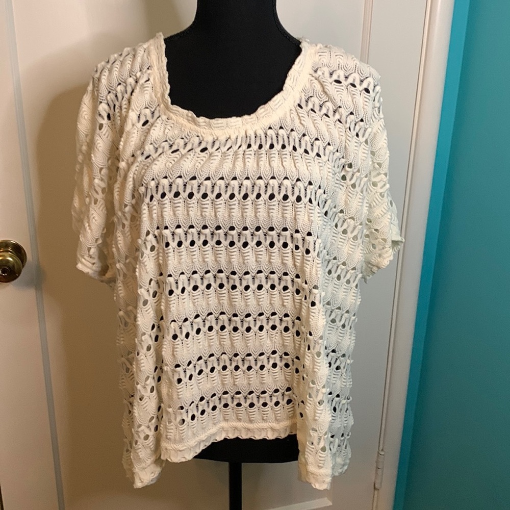 Sanctuary open knit cream top - Medium